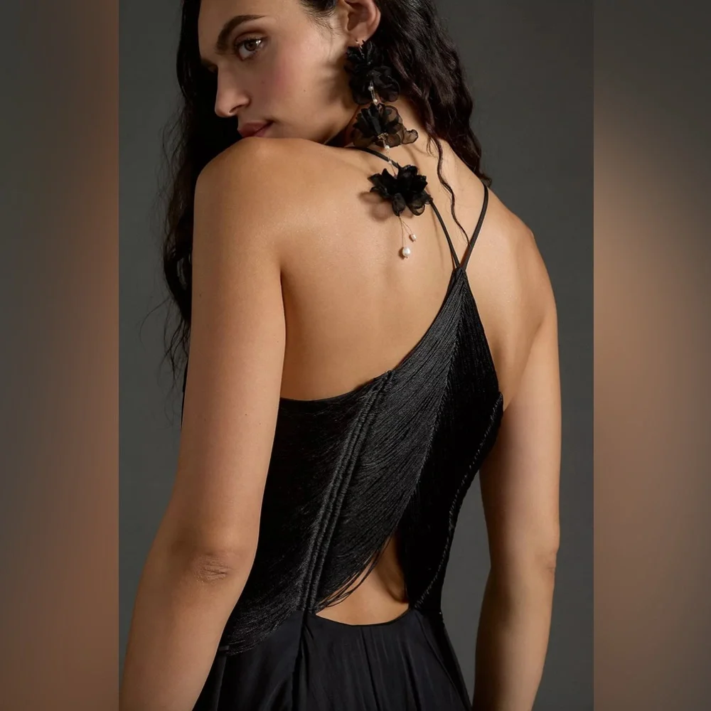 Anthropologie Fringe Bodice Midi Dress - Picture 8 of 16